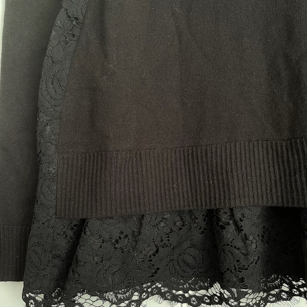 SPRING SALE! Kate Spade Broome Street Lace Pearl Button Black Sweater Small - Picture 5 of 9